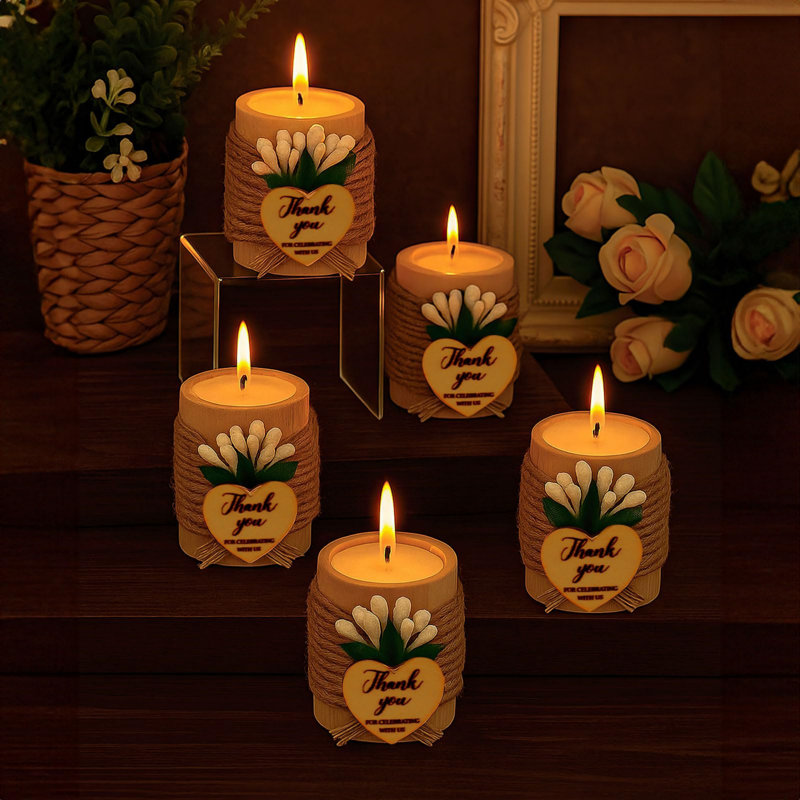 Wood Tabletop Candlestick