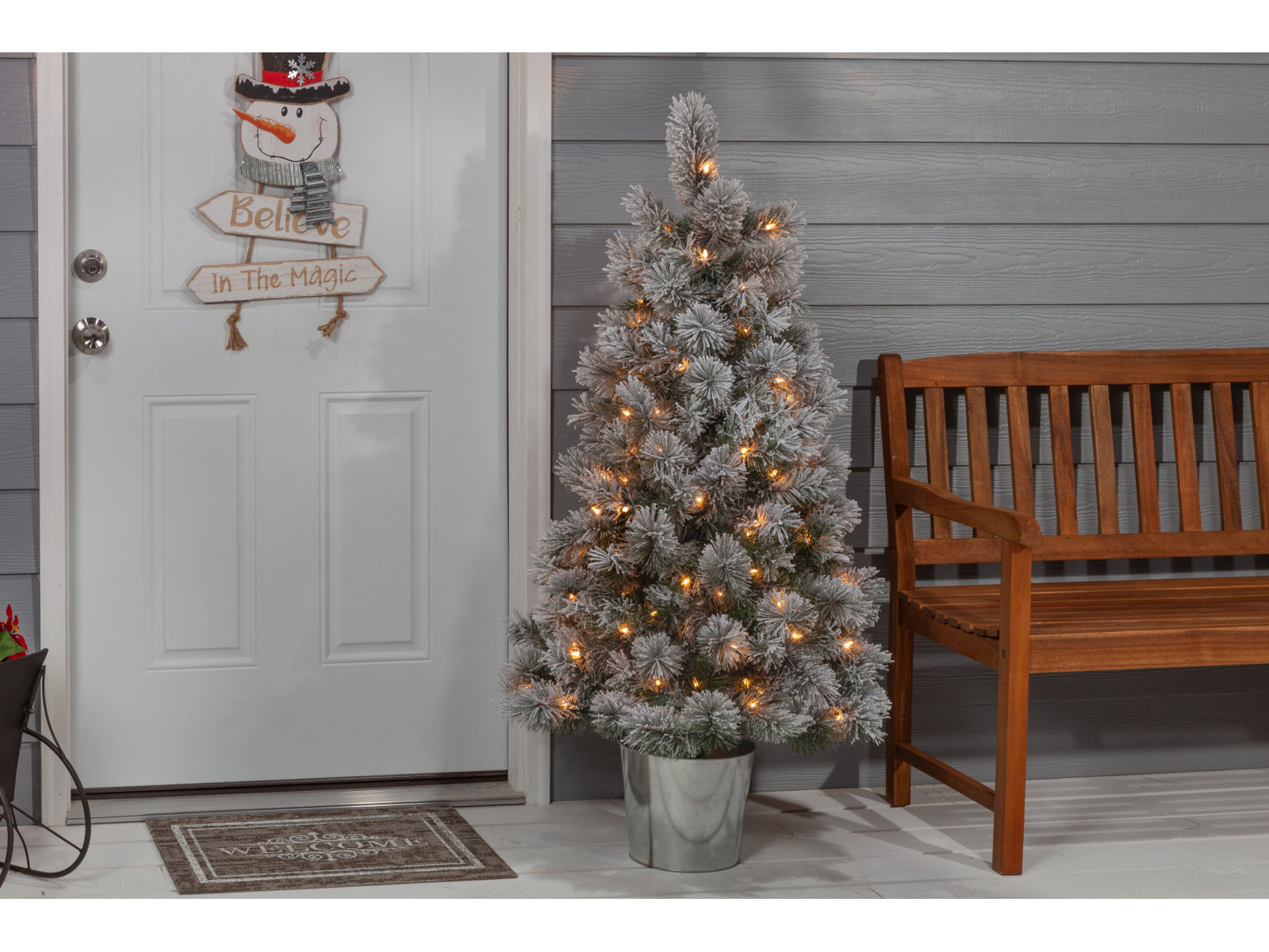 54' Lighted Artificial Pine Christmas Tree
