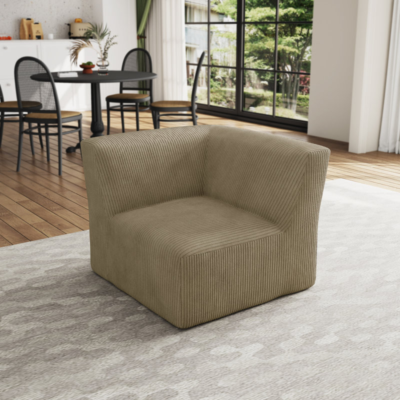 90.9Cm Wide Corner Chair, Khaki