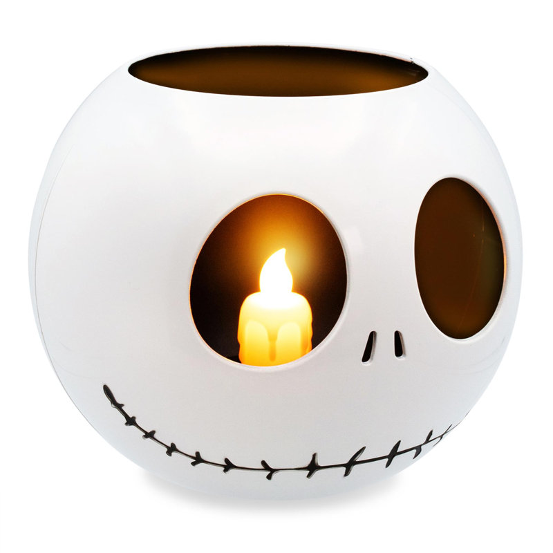 Unscented Flameless Jar Candle with Ceramic Holder