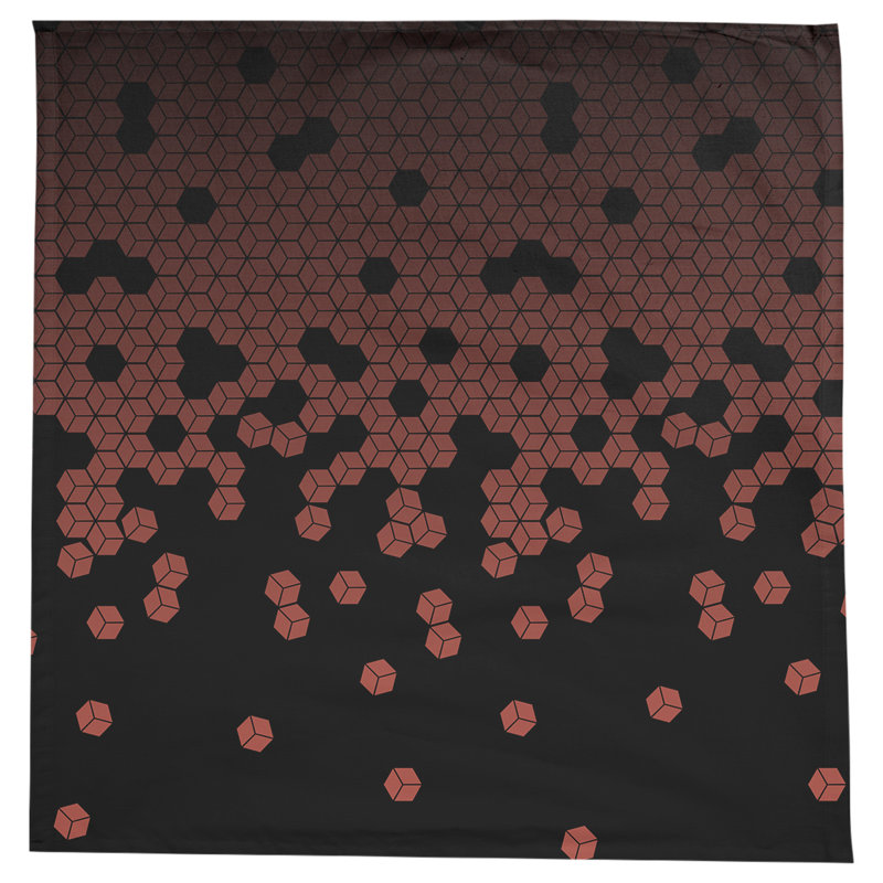 Leffel Tumbling Cube Pattern Tablecloth, Red
