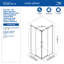 Porte de douche coulissante semi-sans cadre Gora 36 po x 76 po avec quincaillerie en verre poli trempé 5/16 po traité CrystalTech-120912250