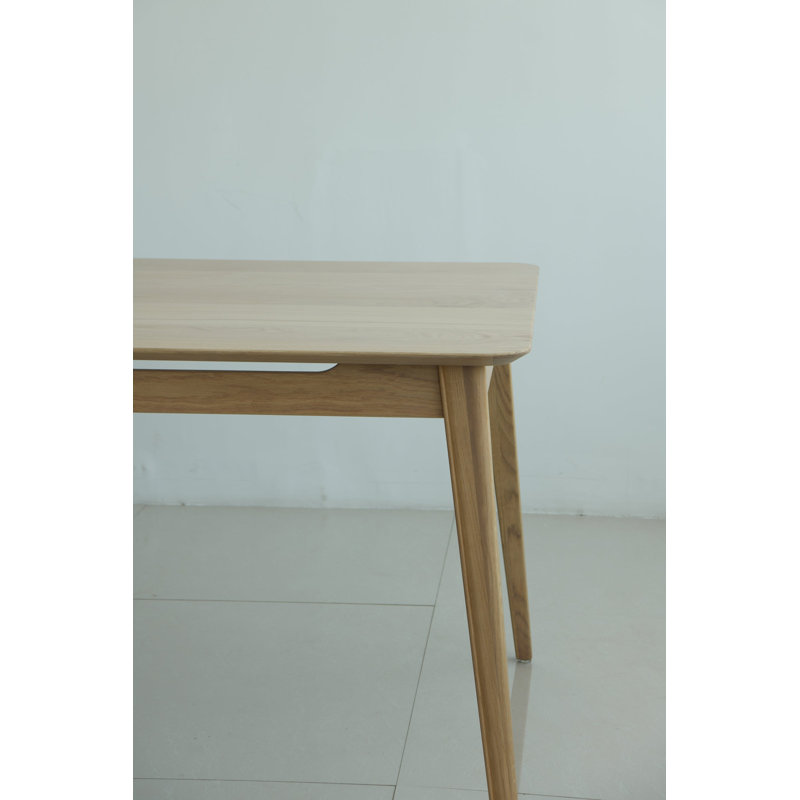 Isabella Mid Century Light Oak Dining Table with Walnut and Leather Chairs