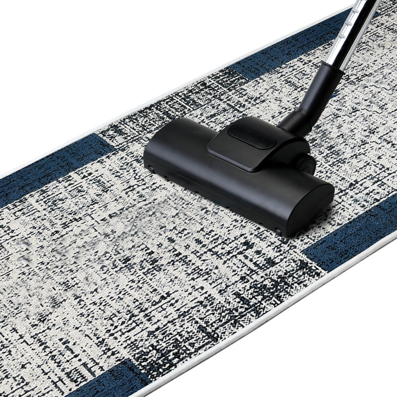 Ananya Synthetic Water Resistant Non-Skid Kitchen Mat, Navy