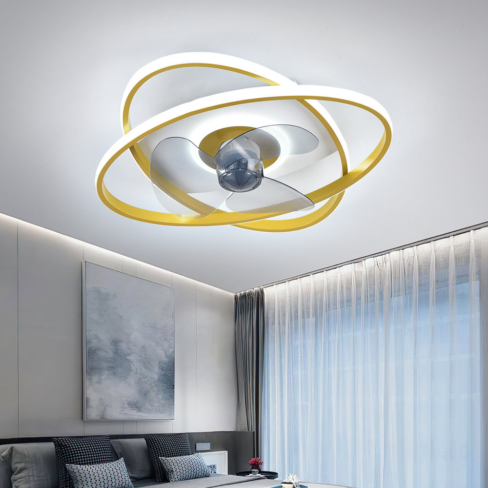 Perspections Deckenventilator 3343Js Gold Mit Led Beleuchtung Deckenlampe 50Cm 96W Mit Fernbedienung Lichtfarbe/Helligke...