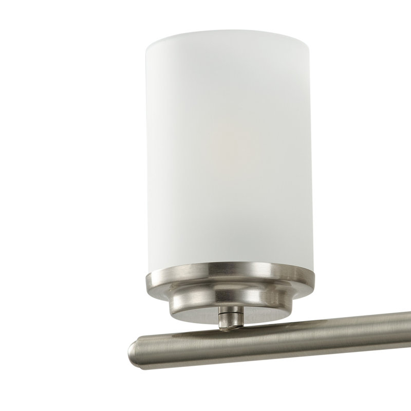 3-E26 Luminaire de meuble-lavabo contemporain à abat-jour en verre 19,09 pouces, Nickel brossé