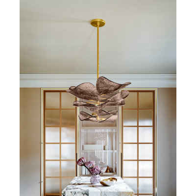 Lustre Cardiff en feuille d'or rétro
