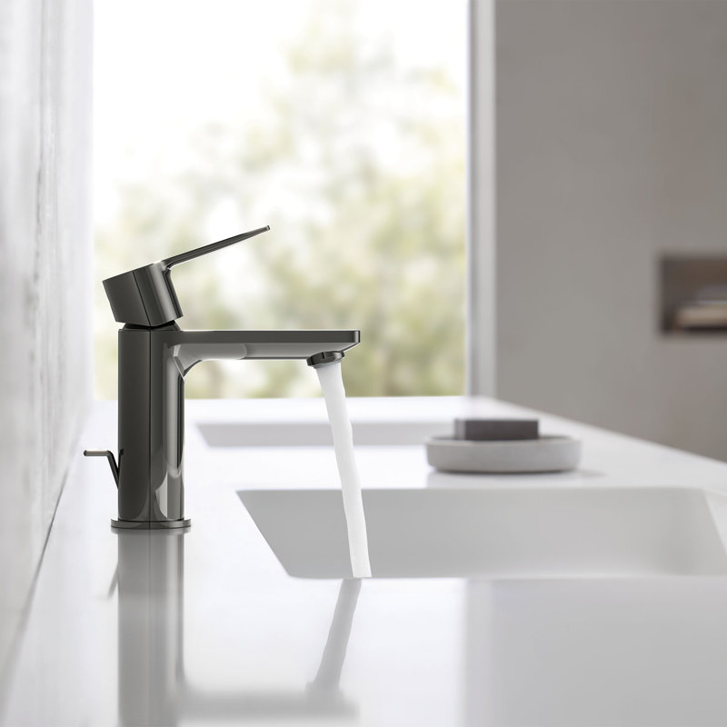 Lineare™ 7.38" Single Hole Bathroom Faucet, Hard Graphite