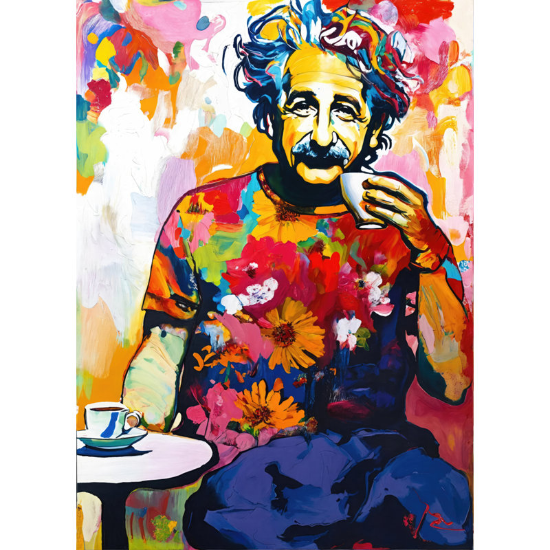 Einstein, estampe numérique sur toile tendue avec châssis, H 18 po x l 15 po