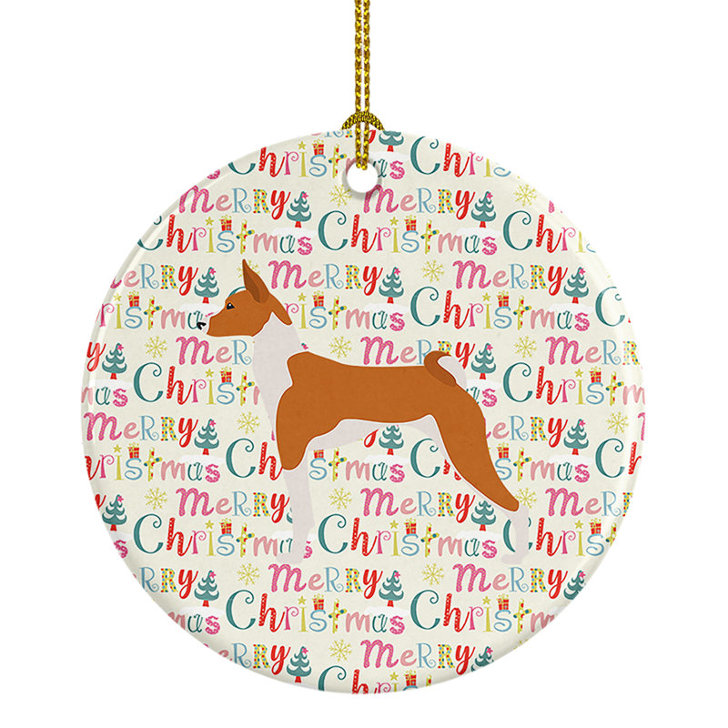 Ornement suspendu Basenji Merry Christmas
