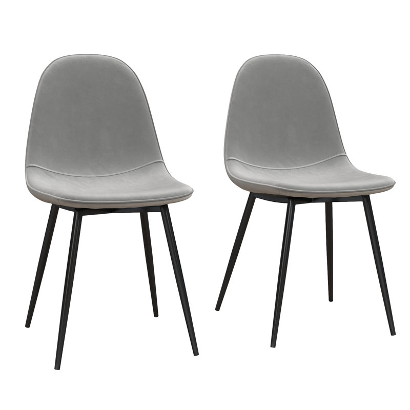 18cm H Upholstered Side Chair, Gray Velvet