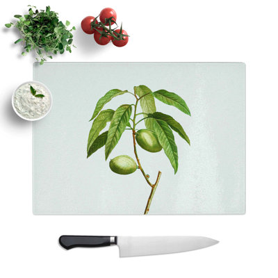 Tempered Glass Almond Tree Branch Chopping Board