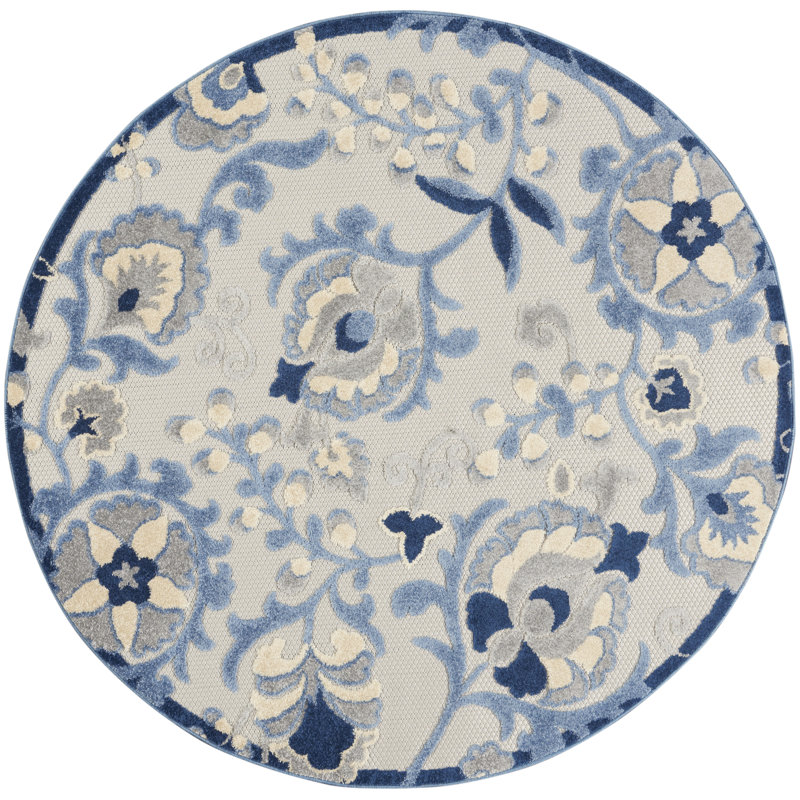Aaryon Floral Indoor Rug, Round 5'3"