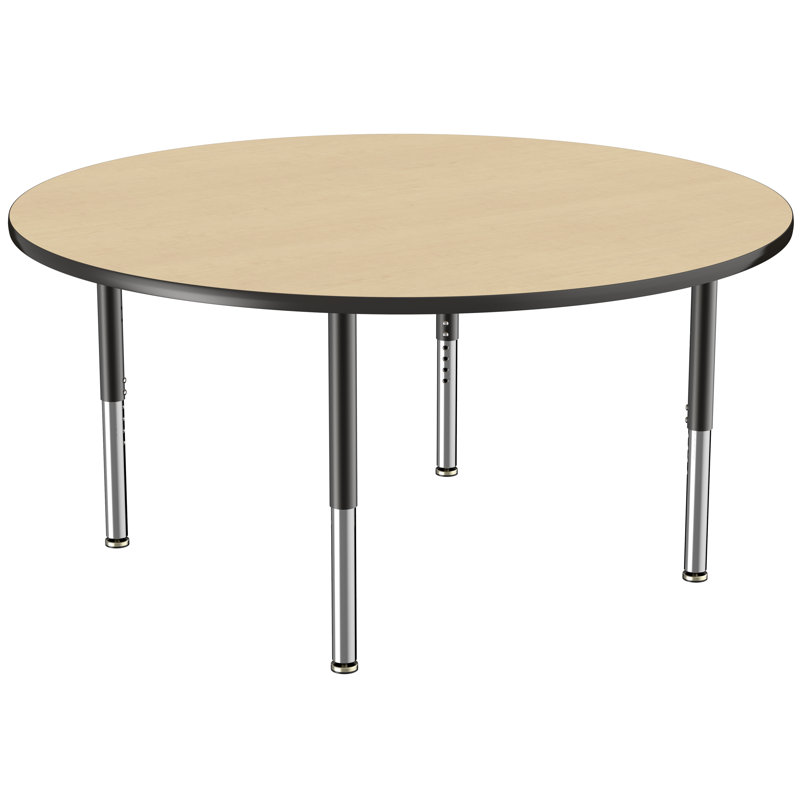 Table ronde à hauteur réglable, H 24 po x L 60 po x l 60 po, Érable / noir, Super