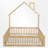 Full Size Wood Platform Bed With Guardrail-114222880