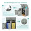 Remise extérieure pour poubelle en métal - peut contenir 2 poubelles avec rangement de 54 pieds cubes, remise en acier inoxydable galvanisé pour jardin, cour, pelouse - gris clair-121408983