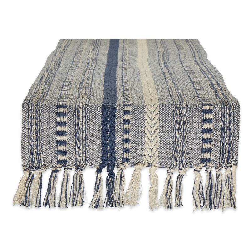 Elco Striped Table Runner, French Blue, 108'' x 108''