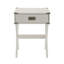Table d'appoint avec coins en métal, blanc-1257121050