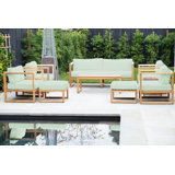 Venice Teak 8 Piece Deep Seating Group With Coffee Table