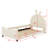 Upholstered Daybed With Rabbit Ear Shaped Headboard-2085556612
