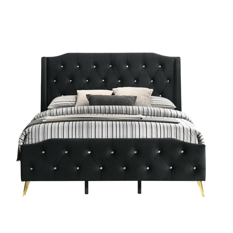 Pacifica Upholstered Bed, Single (3'), Black