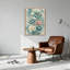 Art mural sur toile bleu sarcelle avec pivoines blanches et roses-867850168