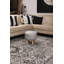 Repose-pieds rond en fausse fourrure de 12,5 po BirdRock Home, argent-1850736945