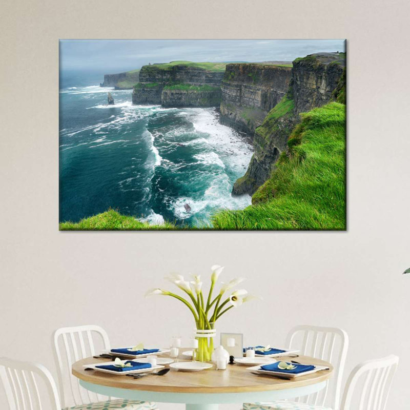 Windy Cliff Of Moher, reproduction sur toile, H 30 po x l 45 po x P 1,25 po
