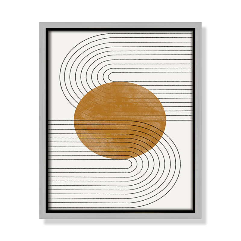 Échos courbés par Miuus Studio, Framed Canvas, Silver Floater, L 9,5 po x H 11,5 po