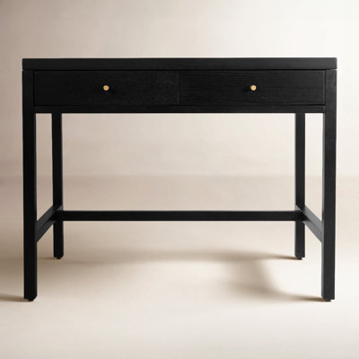 Mendel 40 in. W Wood 2 Drawer Writing Desk, Black