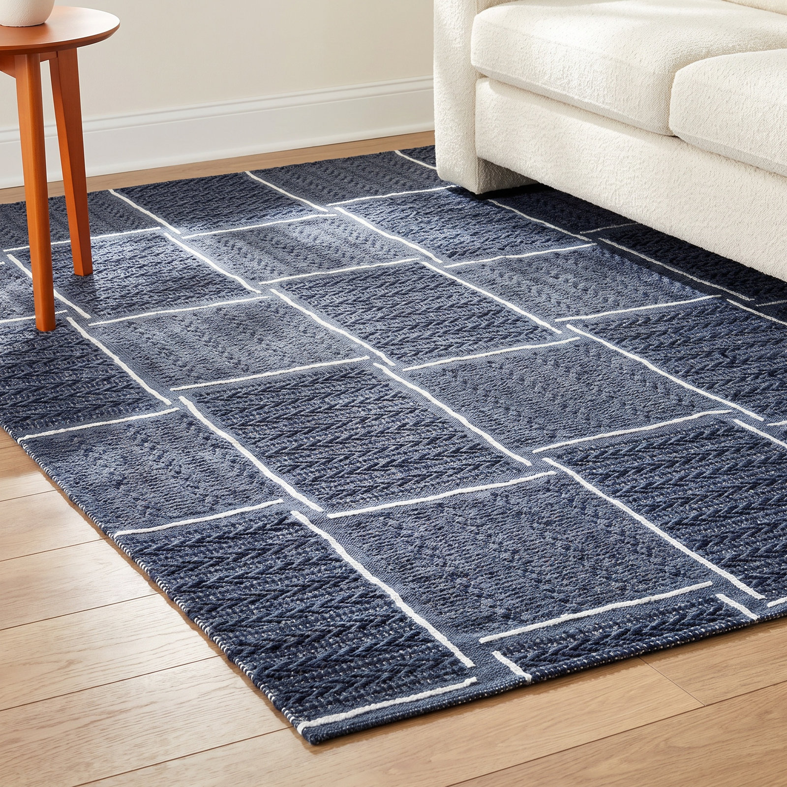 Plaid Outdoor Rug, Rectangle 7'6" x 9'6"