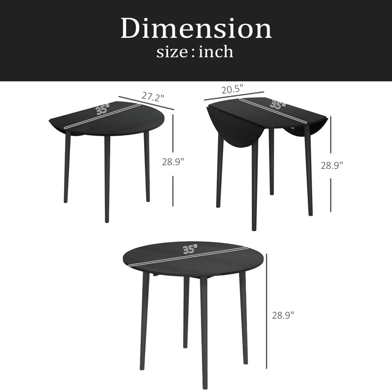 Table de salle à manger ronde, pliante, pour petits espaces