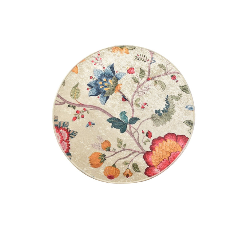 Tapis de bain antibactérien 100% polyester d'un diamètre de 55,1 pouces | Dessous antidérapant, hauteur des poils: 0,4 pouce, 700 grammes par mètre carré | Lavable à la machine, durable et élégant pour la sécurité et le confort de la salle de bain