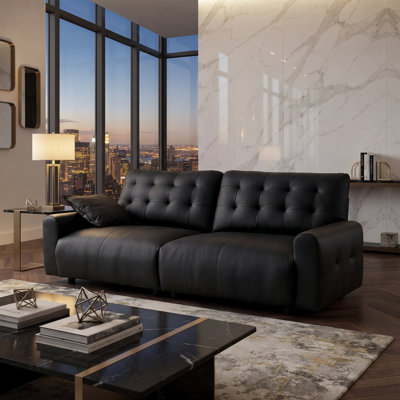 62'' Oversized Sectional Couch for Living Room – FSC Certified Faux Leather Cloud Couch Sleeper Sofa with Adjustable Backrest