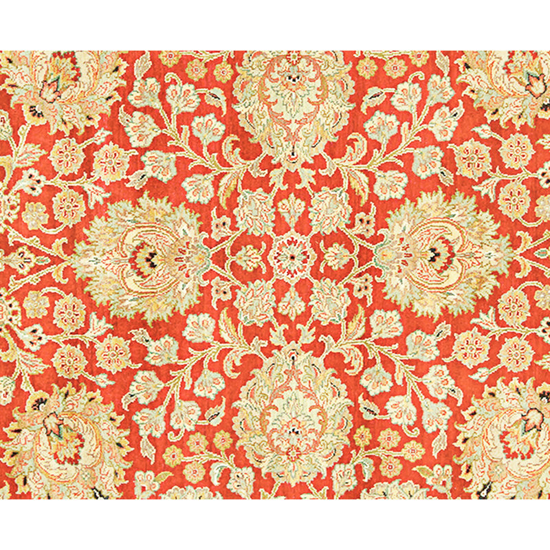 Tapis rouge et noir noué à la main de haute qualité
