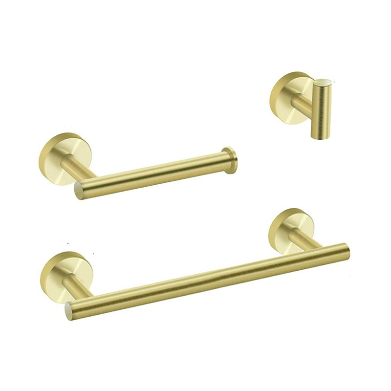 3 - Piece Bathroom Hardware Set, Brushed Gold