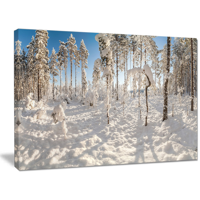 « winter snow recouvert de bois », reproduction de photo sur toile tendue, H 30 po x l 40 po x P 1 po