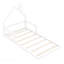 Lit simple en bois avec tête de lit en forme de maison, blanc-781537444-781537447