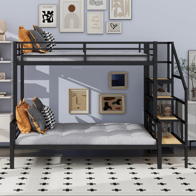 Simple au-dessus de la taille double avec escalier de rangement et garde-robe ouverte, Noir