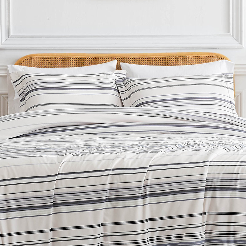 King Gray Reversible Microfiber Down Alternative Comforter Set
