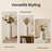 Beige Ceramic Vase Set of 3, Modern Boho Farmhouse Decorative Vases for Pampas Grass & Dried Flowers, Minimalist Home Decor for Table, Shelf & Living Room