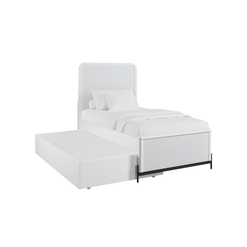 White Twin Trundle Bed For Full Sized With Strong Solid Wood + And Stunning Birch Veneer Appealing