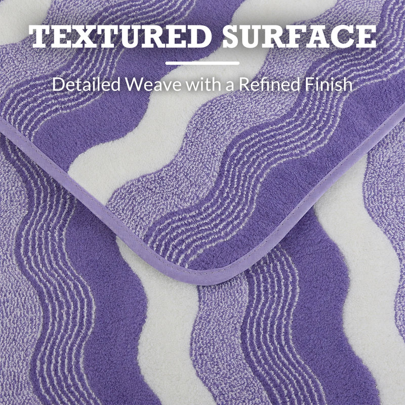 Ensemble de serviettes en microfibre pour salle de bain, 2 pièces 30 po x 60 po, Vague mauve