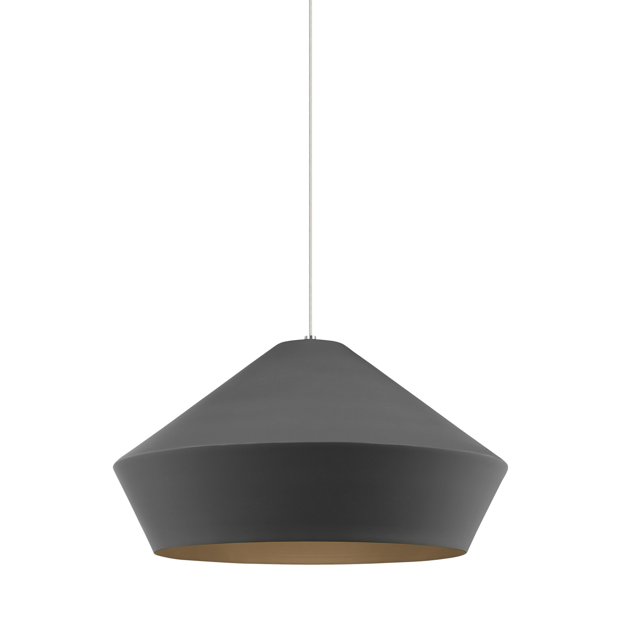 Brummel Single Light Metal Dimmable Pendant, Yes, Black