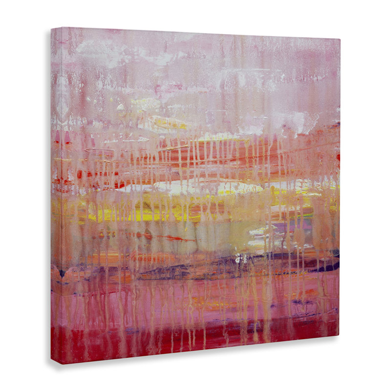 «Dripping Paint on Pink», art mural par Hilary Winfield, H 30 po x l 30 po