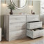 Commode 6 tiroirs avec grands tiroirs en tissu, gris
