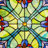 12"H Blue Tiffany Stained Glass Window Panel