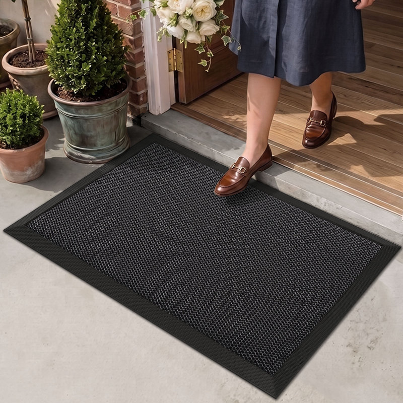 Paillasson antidérapant pour l'intérieur et l'extérieur, Noir, L 32 po x L 47 po