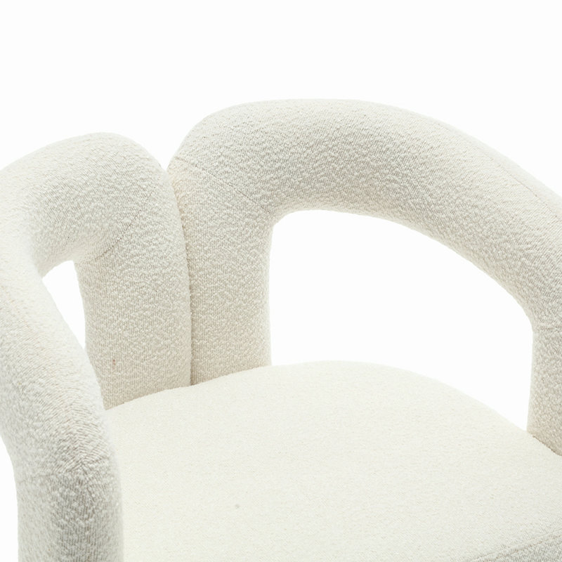 Fauteuil demi-tonneau Accent, Beige bouclé incorrect