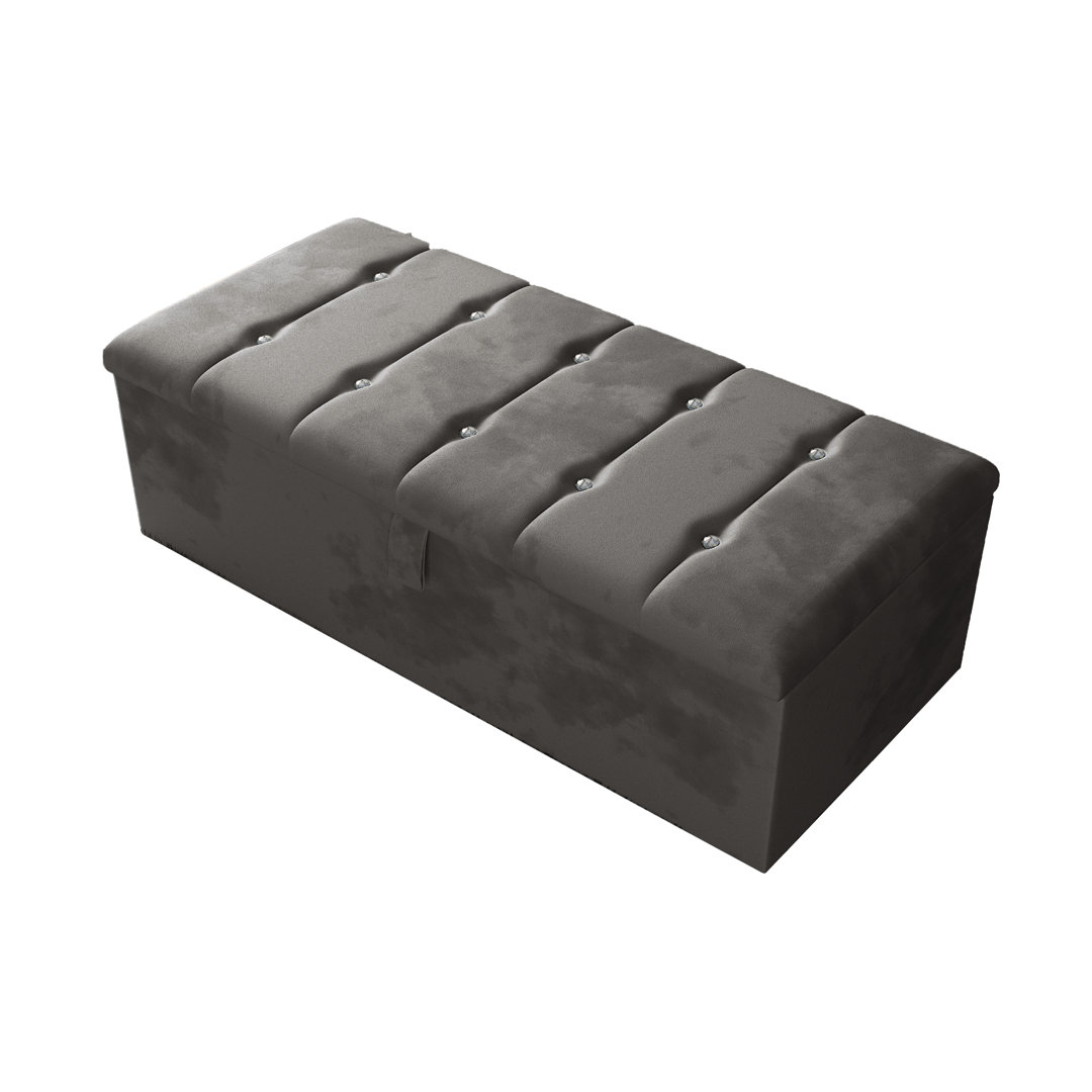 Tullyrusk 102cm Wide Tufted Rectangle Striped Standard Ottoman with Storage